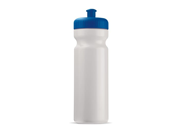 Bidon publicitaire sport Basic 750 ml Blanc / bleu foncé